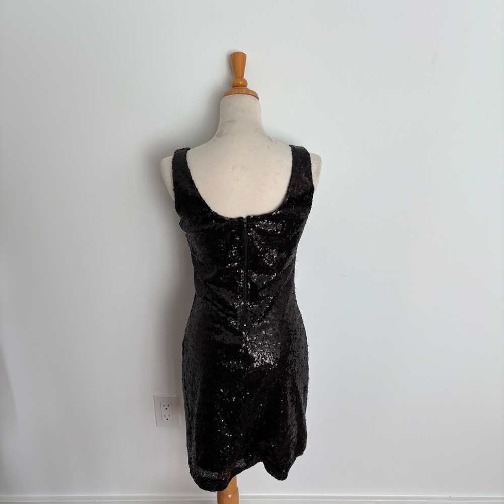 Rue21 Womens Dress Black Medium Sequin Metallic Statement Piece Midi - Picture 4 of 13